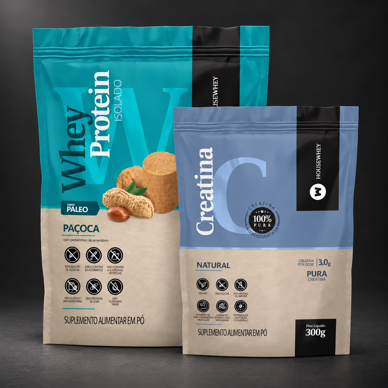 Kit Whey Paçoca e Creatina HouseWhey